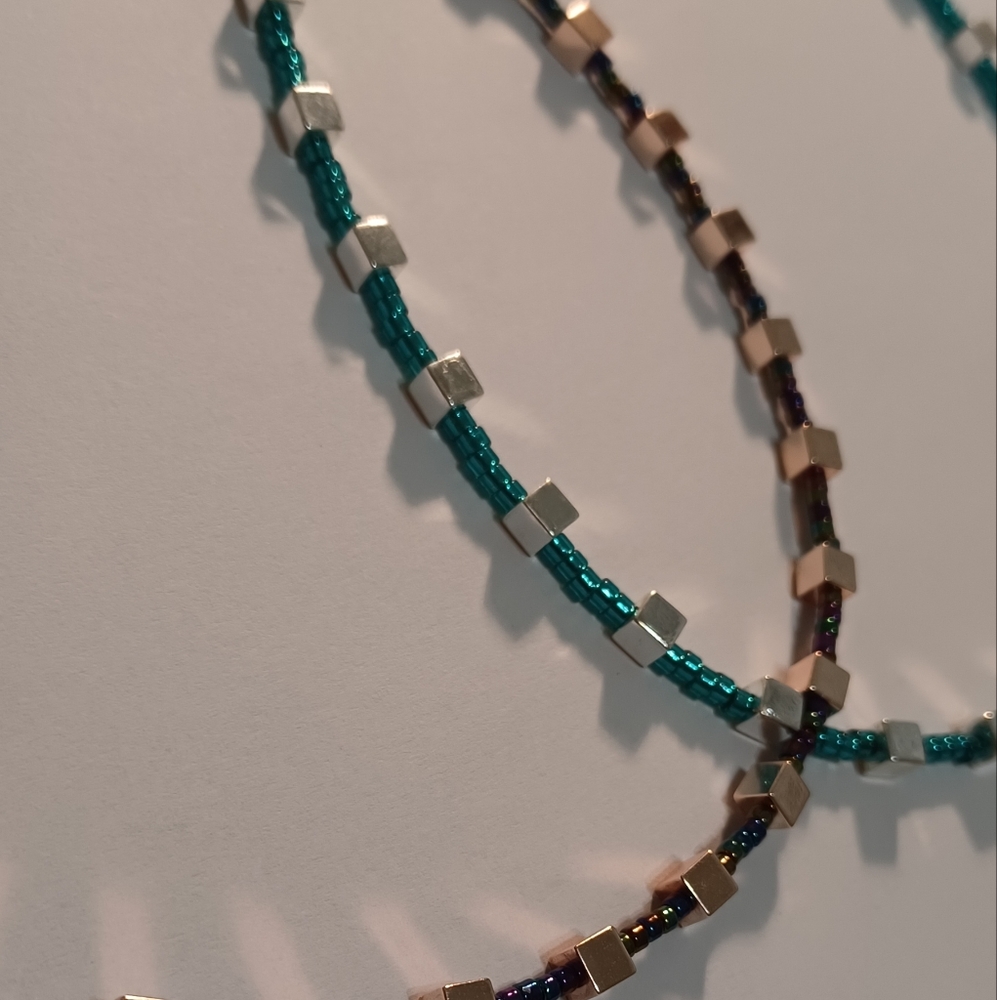 Hematite square necklaces